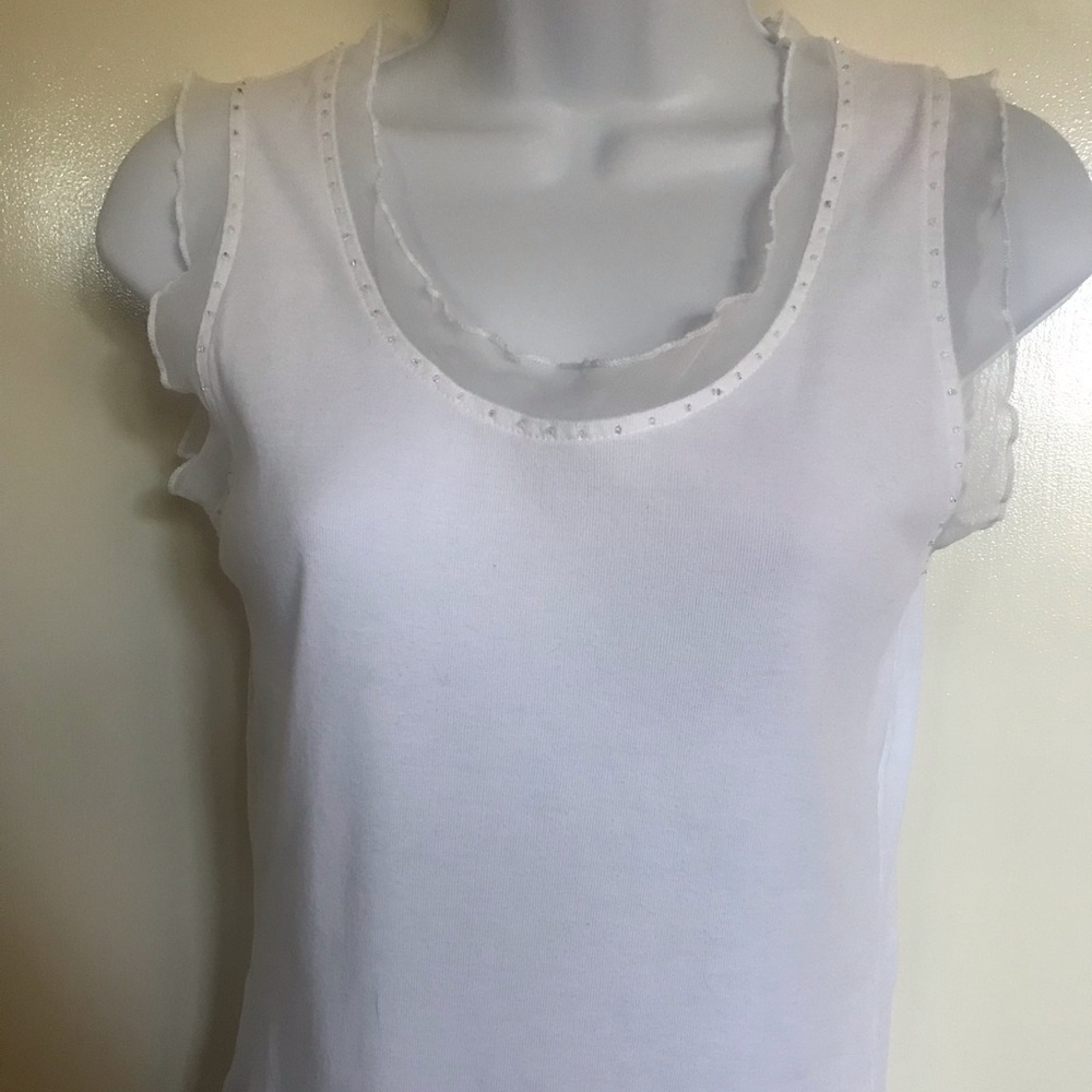 WilliSmith , white tank top ,sleeveless 100% S